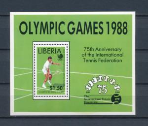 Liberia 1988  Scott 1096 MNH sheet - tennis, Olympic Game