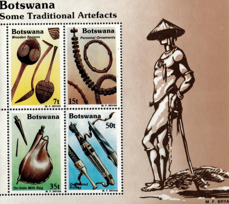 Botswana 1983 - Traditional Artifacts - Souvenir Stamp Sheet - Scott #336A - MNH