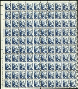 1280, MNH 2¢ Nice Misperfed Freak Error Sheet of 100 Stamps - Stuart Katz