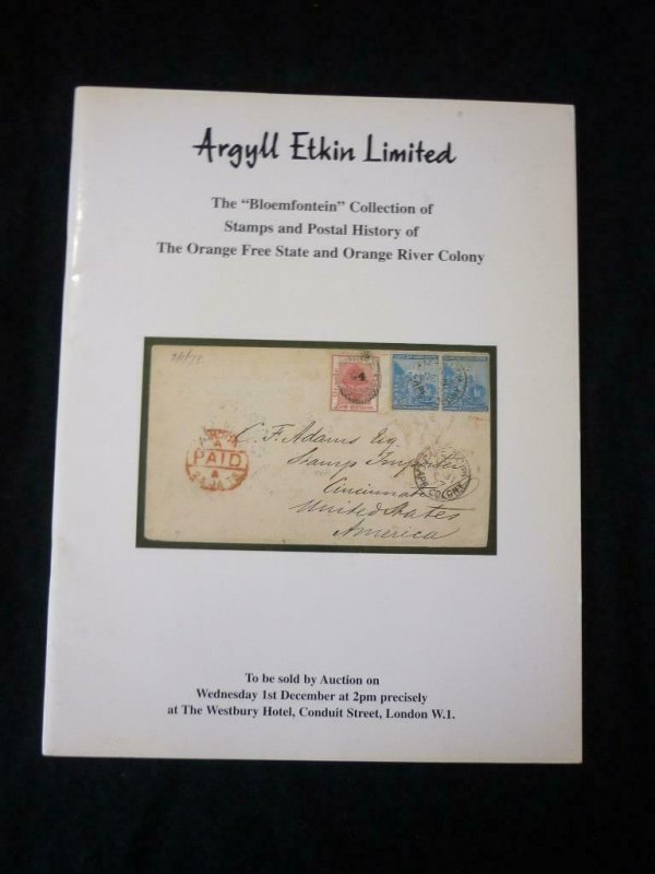 ARGYLL ETKIN AUCTION 1967 ORANGE FREE STATE & ORANGE RIVER COLONY 'BLOMFONTEIN'