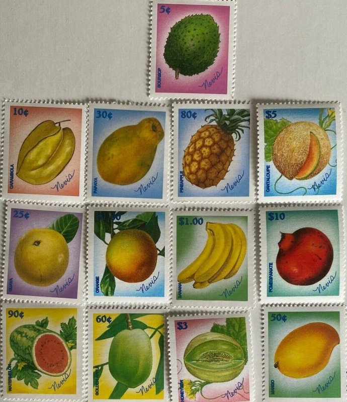 Nevis 1998 - Fruit Definitives - Set of 13 Stamps - Scott #1053-65 - MNH