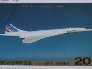 ​KOREA-1987- SC#2659-60- TUPOLEV & CONCORDE JETINER-CTO LARGE BLOCK VERY FINE