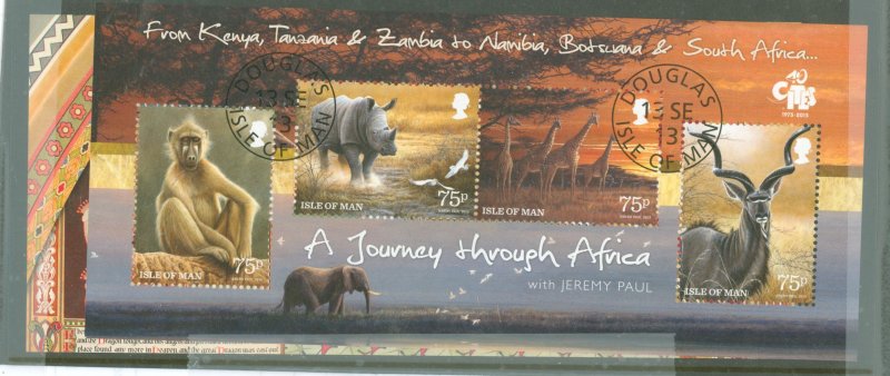 Isle of Man #1595/1602 Used Souvenir Sheet (Paintings) (Wildlife)