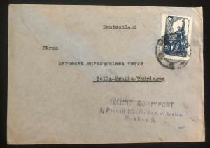 1938 Moscow Russia USSR Cover To Mercedes Offices Zella Germany