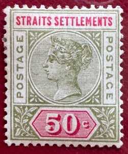 MALAYA Straits Settlements 1892-99 QV 50c MH SG#104 M5487