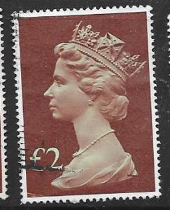 GB #MH175  £2 Machin Queen Elizabeth   (U) CV $1.50