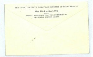 GB MULREADY DERIVATIVE Cover Bournemouth Philatelic Congress 1940{samwells} CV43