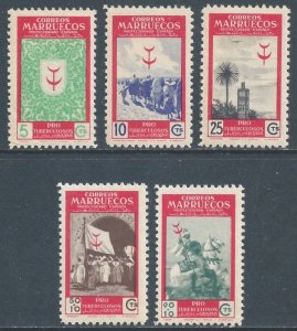 Spanish Morocco #277-9,B25-6 NH Anti-Tuberculosis Work