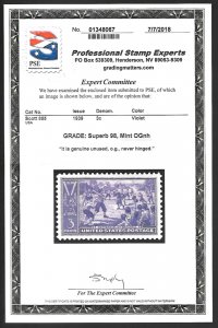 U.S. Scott # 855, 1939, 3¢, Centennial of Baseball, PSE Cert, Superb 98, OGNH