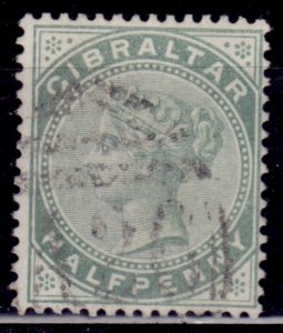 Gibraltar 1886-1898, Queen Victoria, 1/2p, sc#8, used