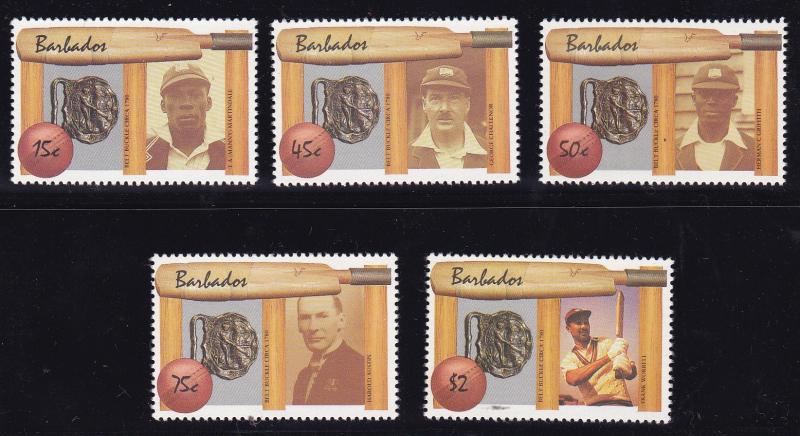 Barbados 1988 CRICKET Complete (5) National Star Players VF/NH