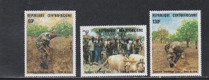 Central Africa # 742-744, Economic Development, Mint NH, 1/2 Cat