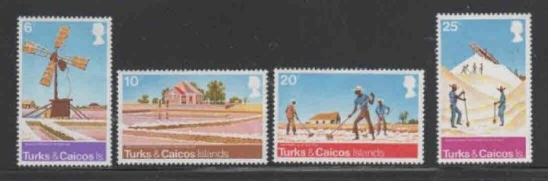 TURKS & CAICOS ISLANDS #303-306 1975 SALT INDUSTRY MINT VF NH O.G