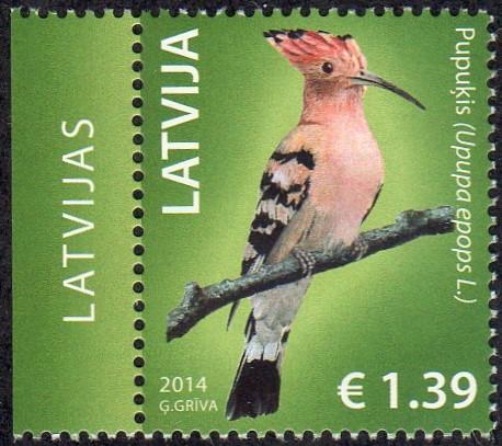 Latvia sw905 - Mint-NH - 1.39e Hoopoe (2014)