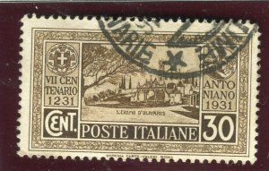 ITALY; 1931 early St. Anthony issue fine used 30c. value