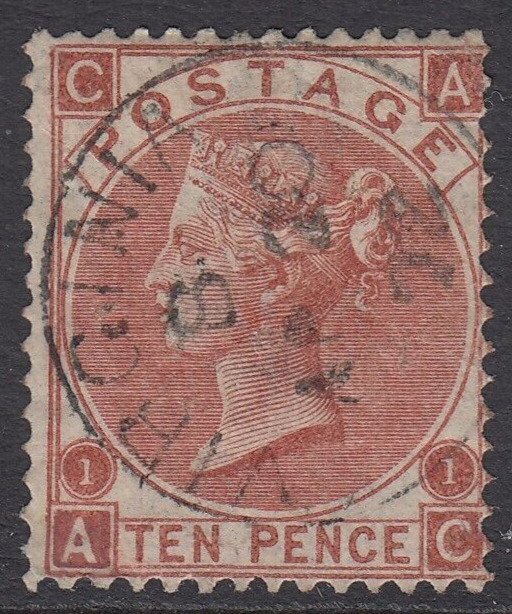 SG 112 10d red-brown. Very fine used with a Virginia CDS, April 1872 CAT £400