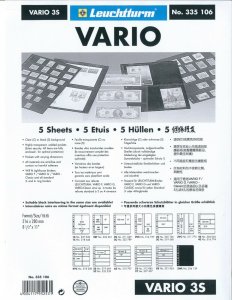 Lighthouse VARIO Stock Sheet Double Sided 3 Pocket Protector Pages Size: 3S 