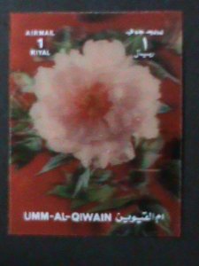 ​UMM AL QIWAIN-COLORFUL LOVELY FLOWEERS-MNH 3-D STAMP- HARD TO FIND-LAST ONE