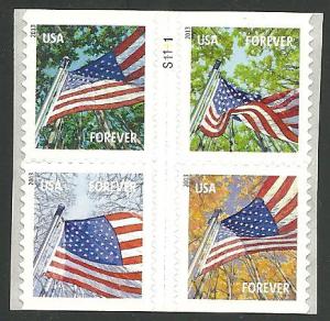 US Block of 4, #4782-85, From Bklt pane with Plate #, MNH