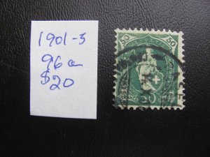 SWITZERLAND 1901-1903 USED SC 96a FINE $20 (185)