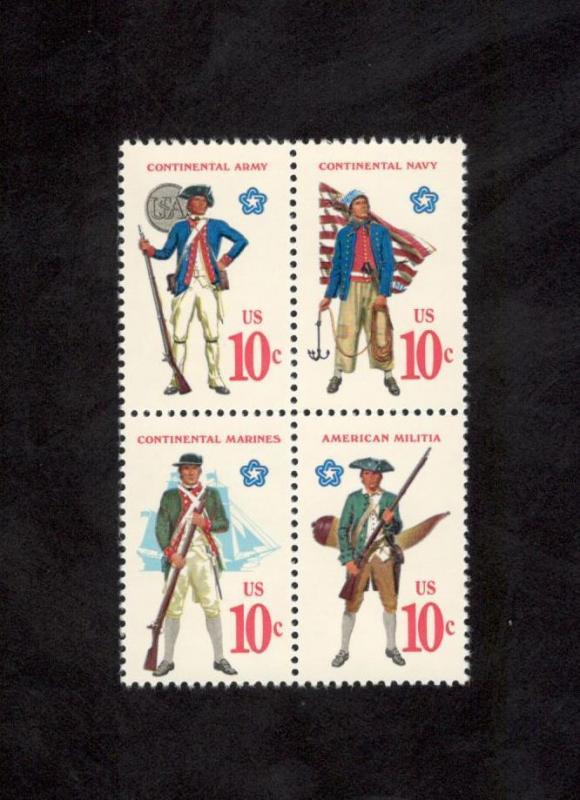 1565-68 Military Uniforms Block Of 4 Mint/nh (Free Shipping)