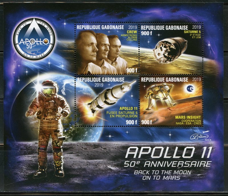 GABON 2019 50th ANNIVERSARY OF APOLLO 11 SHEET VII  MINT NEVER HINGED