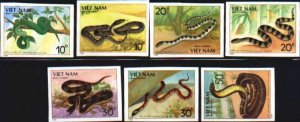 N.Vietnam Scott 1972-78 MNH Poisonous Snakes IMPERF