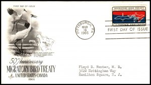 US 1306 Migratory Bird Treaty Artcraft Typed FDC