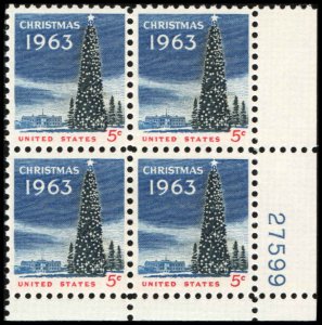 US #1240 CHRISTMAS MNH LR PLATE BLOCK #27599