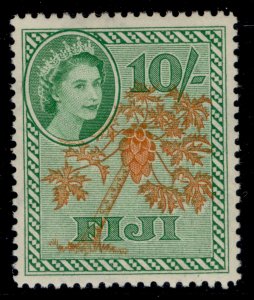 FIJI QEII SG294, 10s orange & emerald, M MINT. Cat £12.