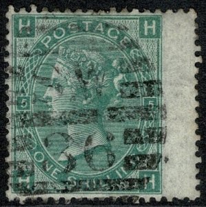 QV 1867-80 1/- Green With Margin Wmk. 33 (Spray of Rose) Used S.G. 117 Pl.5