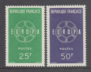 France SG1440/1441 - YT 1218/1219, 1959 Europa Set MH*