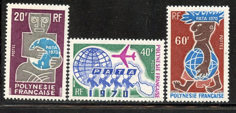 French Polynesia #258-260, Mint Never Hinge.