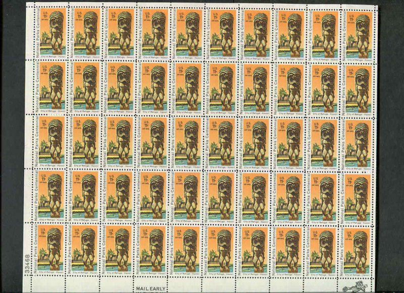 Scott  #C-84 11 Cent Airmail National Parks.Centennial 1972  Sheet 50 Stamps 