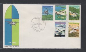 Papua New Guinea #540-44 (1981 Missionary Aviation set) unaddressed cachet FDC