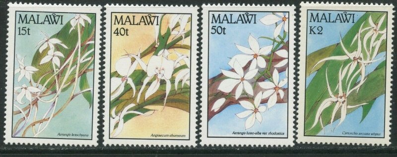 MALAWI Sc#578-581 1990 Orchids Flowers Complete Set OG Mint Hinged