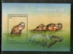 Central Africa MNH S/S 1392 Hippopotamus 2001