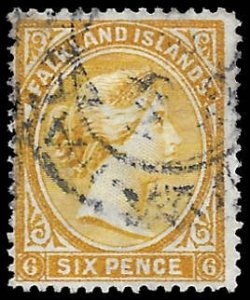 Falkland Island 16   1896   6 pence  fine used