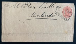 1882 Buenos Aires Argentina Stationery Wrapper Cover To Montevideo Uruguay