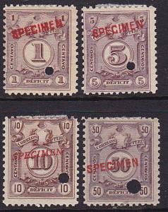 PERU 1909 Postage due set optd SPECIMEN in red + security punch hole........7940