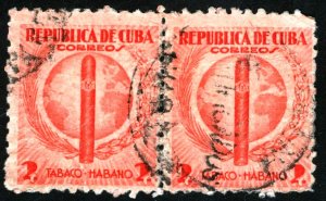 CUBA #357, USED PAIR - 1939 - CUBA388