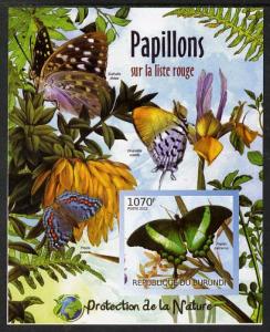 Burundi 2012 Endangered Butterflies #4 imperf deluxe shee...