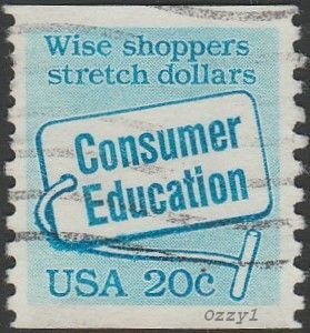 USA #2005 1982  20c Blue Consumer Education USED-VF-NH.