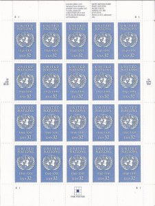 US Stamp - 1995 United Nations 50th Anniversary - 20 Stamp Sheet #2974