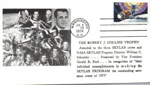 US EVENT CACHET COVER ROBERT J. COLLIER TROPHY AWARDED TO SKYLAB CREWS DIRECTOR