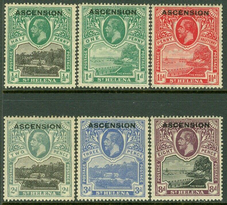 EDW1949SELL : ASCENSION 1922 Scott #1-6 Very Fine, Mint Original Gum. Cat $105.