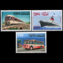 MOROCCO 1966 - Scott# 147-9 Trains Set of 3 NH