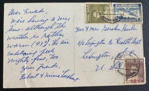 1955 Bangkok Thailand Picture Postcard Airmail cover to Lexington SC USA