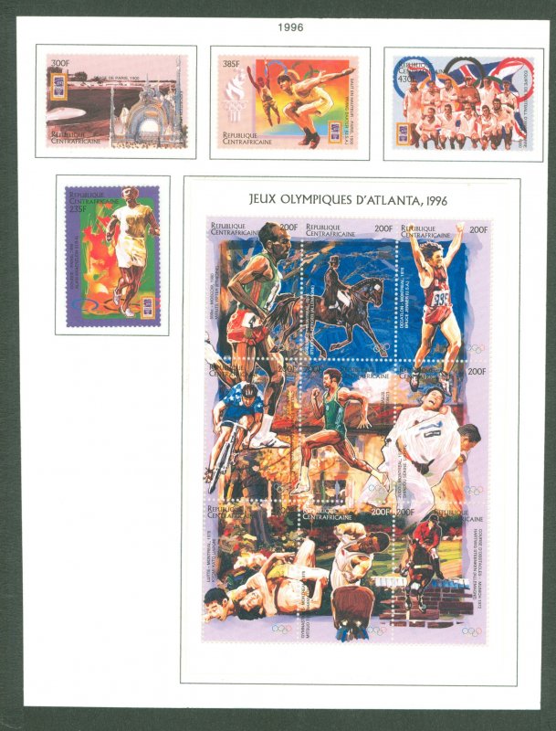 Central African Republic #1113-17 Mint (NH) Single (Complete Set) (Olympics)
