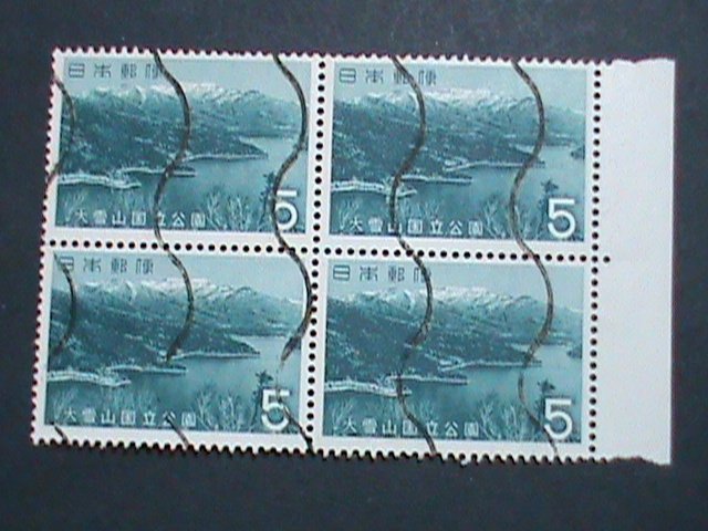 ​JAPAN STAMP-1963 SC# 797 LAKE SHIKARIBETSU HOKKAIDO -USED BLOCK OF 4-EST.-$4